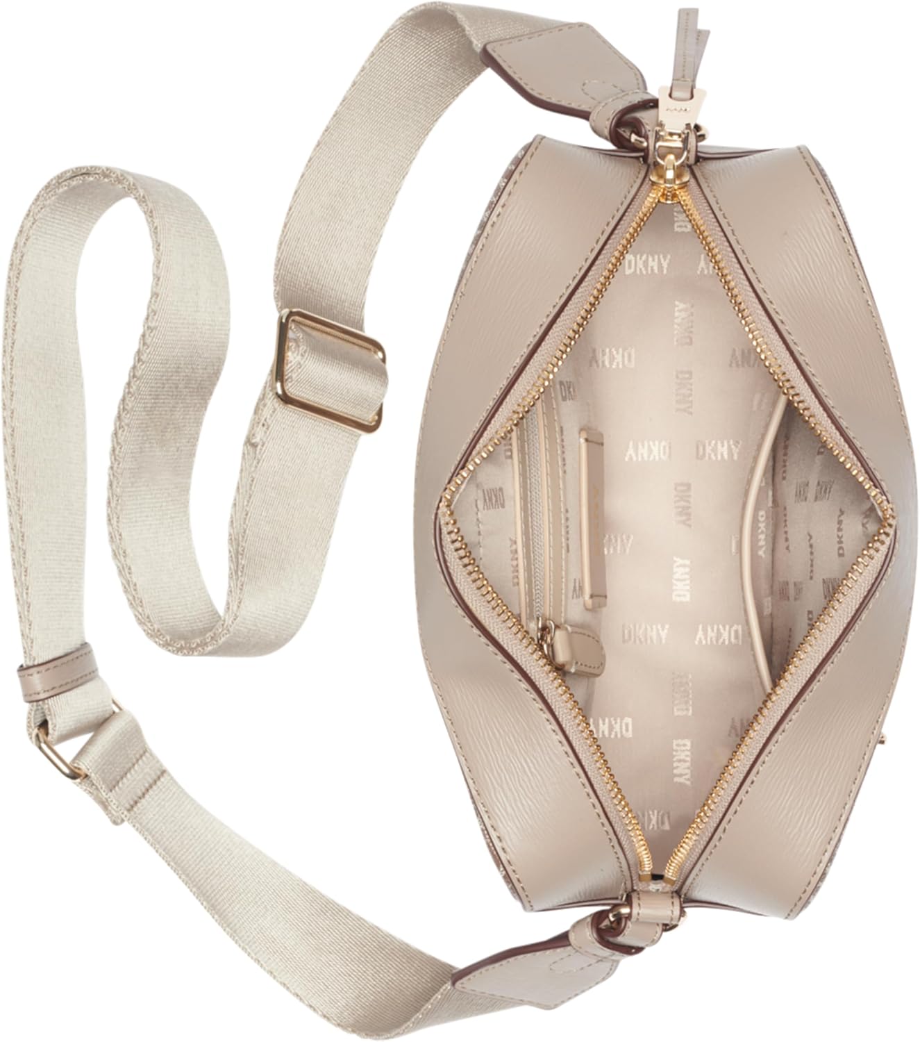 〜90's DKNY M69サンプリング　ミリタリーベスト DKNY Bolsa tiracolo Chelsea para câmera, Chino/caramelo, One Size